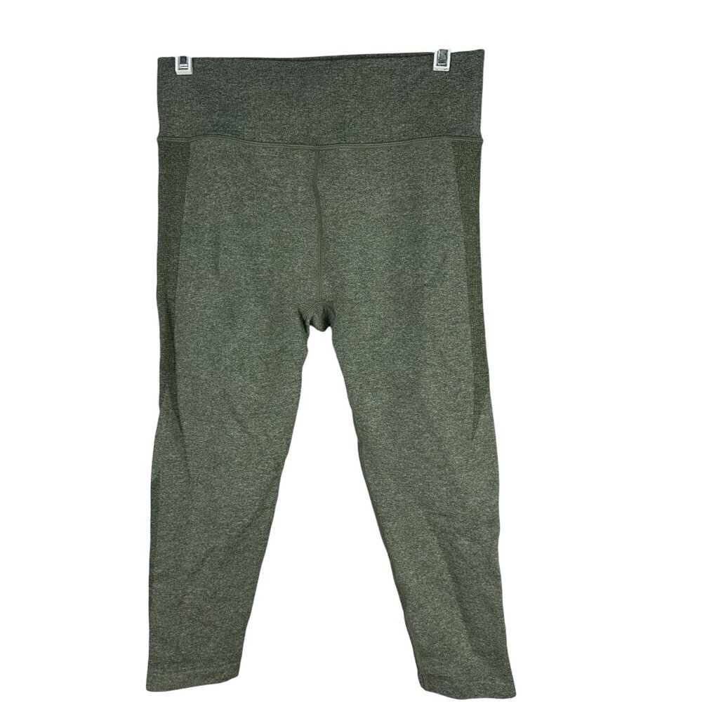 Muscle Nation Womens Green High Rise Seamless Leggings Size L Stretch Comfort